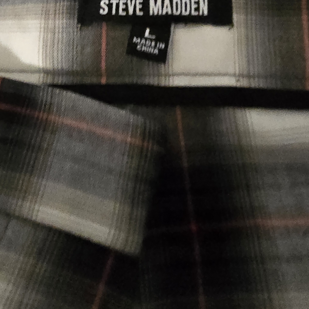 Steve Madden Black, White, and Red Plaid Dress Pants - Relaxed Fit, Straight Leg